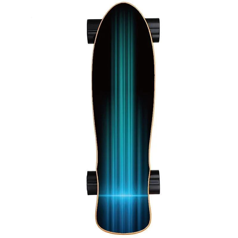 Complete Skateboard for Trick and Park Skating-Blue Light 7 Layers Maple 350W Electric Skateboard