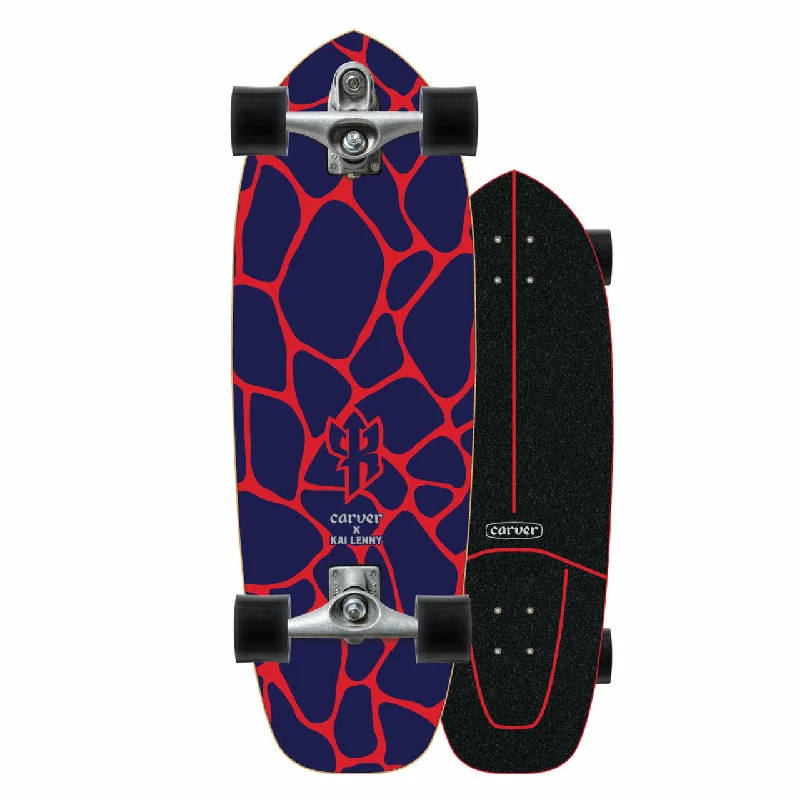 Eco-Conscious Skateboard for Sustainable Transport-Carver C7 Kai Lenny Lava 31" x 10.125" w/ C7 Trucks - Surfskate Complete