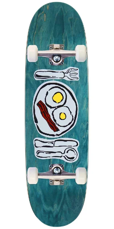 Durable Skateboard Deck for Freestyle Tricks-CCS Over Easy Egg1 Shaped Skateboard Complete - Teal - 9.00"