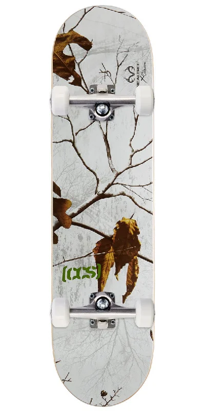 Durable Skateboard for Street and Park Use-CCS x Realtree Logo Skateboard Complete - Snow