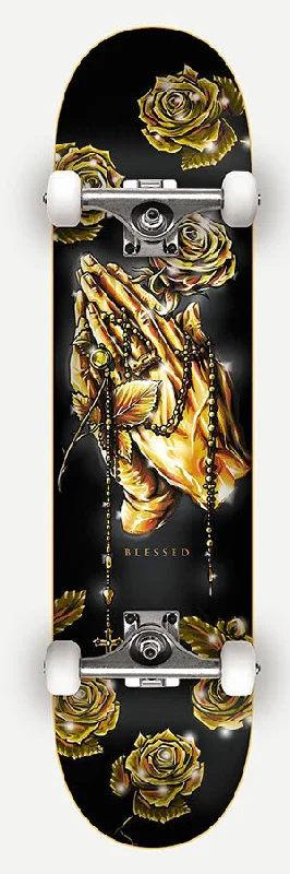 Comfortable Deck Skateboard for Relaxed Rides-DGK Blessed Black Gold Complete 8.0