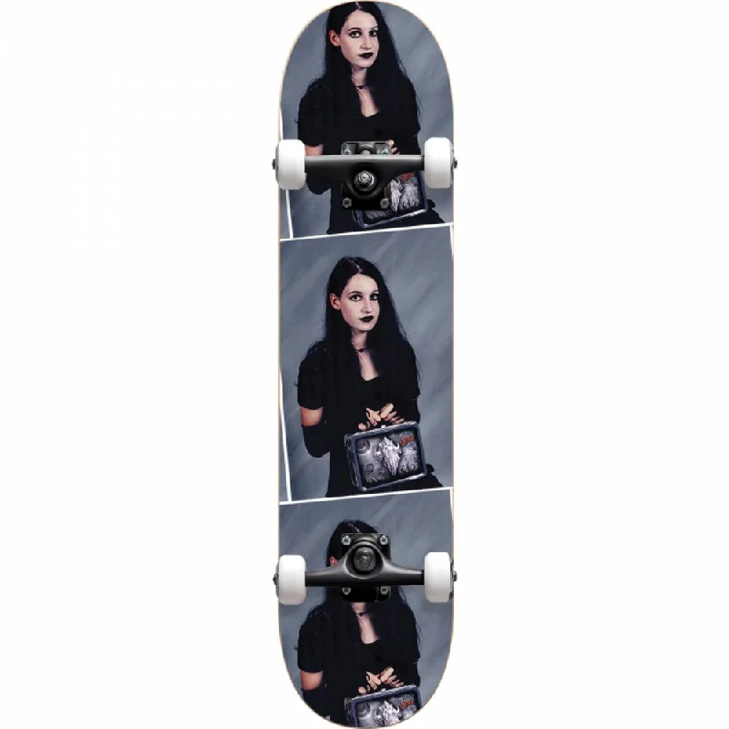 Compact Travel Skateboard for Easy Portability-Darkstar Goth Girl 7.87" Black Skateboard