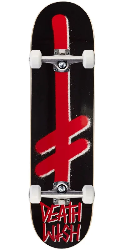 Custom Skateboard for Personalized Style-Deathwish Gang Logo Skateboard Complete - Black/Red - 8.00"