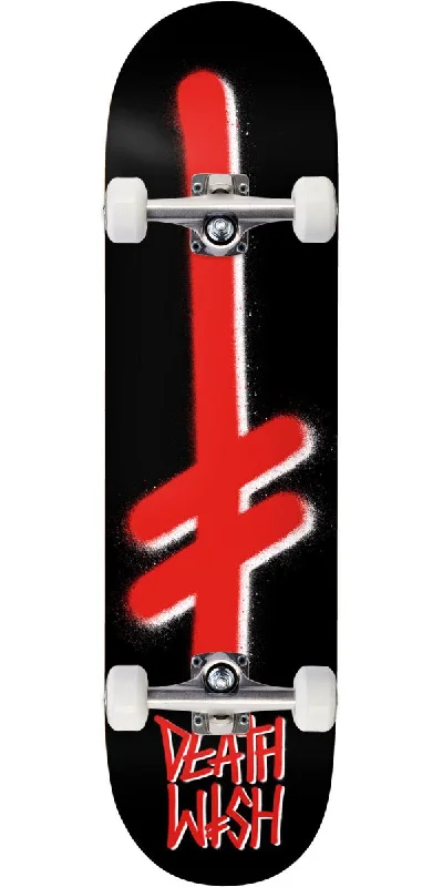 Premium Skateboard Deck for Performance-Deathwish Gang Logo Skateboard Complete - Black/Red - 8.475"