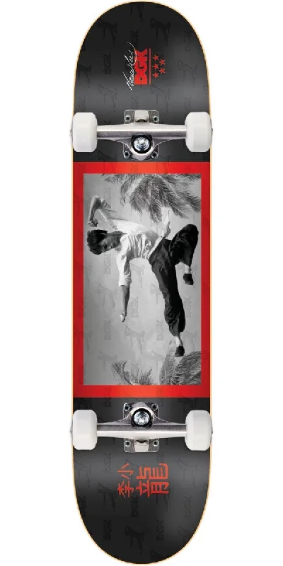 Skateboard with Flashing LED Wheels for Style-DGK x Bruce Lee Flying Man Skateboard Complete - Black - 8.06"