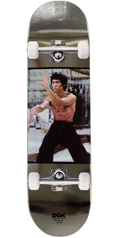 Complete Cruiser Skateboard for Fun and Easy Rides-DGK x Bruce Lee Like Echo Skateboard Complete - Silver Foil - 8.06"