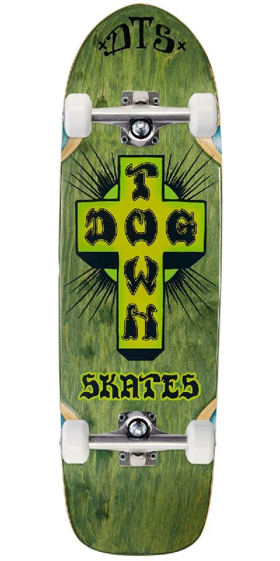 All-Terrain Skateboard for Outdoor Enthusiasts-Dogtown Bigger Boy Skateboard Complete - Green Stain - 9.375"