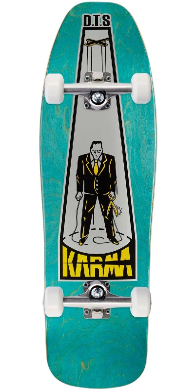 Skateboard Deck for Street and Park Riding-Dogtown Karma Tsocheff Puppet Reissue Skateboard Complete - Assorted Stains - 9.625"