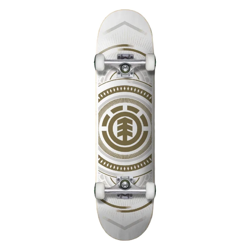 Comfortable Longboard Skateboard for Long Rides-ELEMENT HATCHED WHITE GOLD COMPLETE 8.0