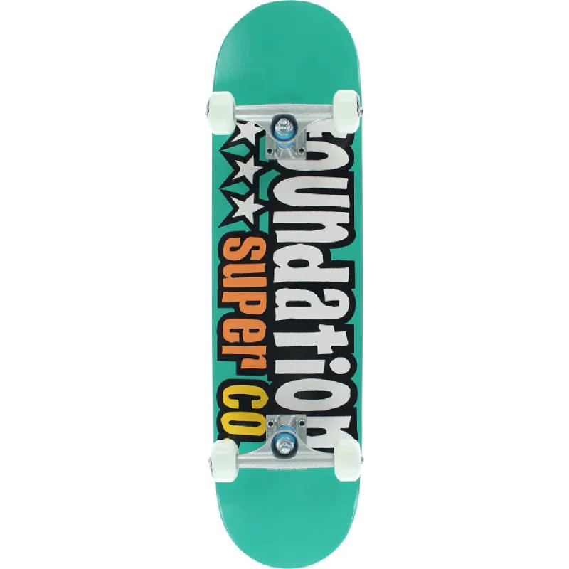 Smooth Gliding Skateboard for Comfortable Rides-Foundation 3 Star 7.88" Teal Skateboard