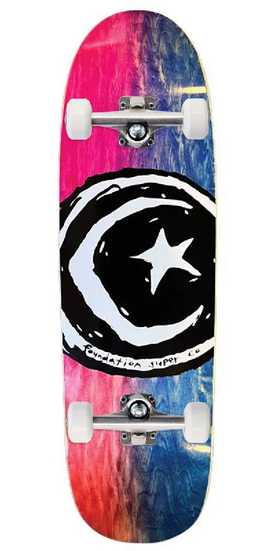 Comfortable Skateboard with Wide Deck for Stability-Foundation Star And Moon Dyed Skateboard Complete - 8.00"