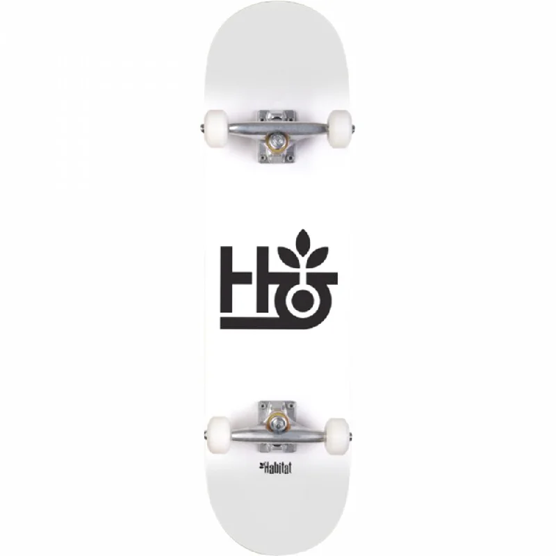 Compact Skateboard for Storage and Portability-Habitat Pod 8.0" White Skateboard