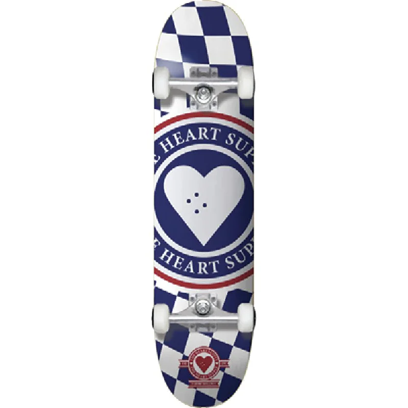 Eco-Friendly Skateboard Deck for Sustainable Riding-Heart Supply Insignia Check Blue 8.0" Skateboard