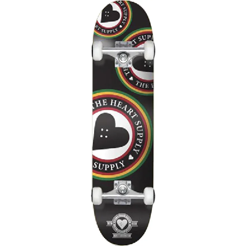 Comfortable Skateboard with Wide, Smooth Wheels-Heart Supply Orbit Logo Black 7.75" Skateboard