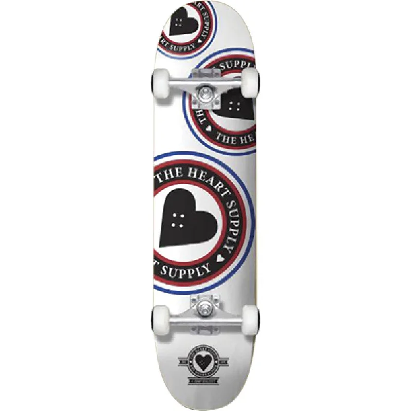 Comfortable Mini Cruiser Skateboard for Easy Travel-Heart Supply Orbit Logo White 8.0" Skateboard