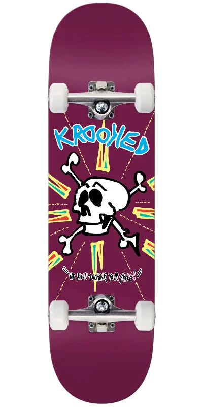 Comfortable Skateboard for Long, Easy Rides-Krooked Style Skateboard Complete - Magenta - 8.62"