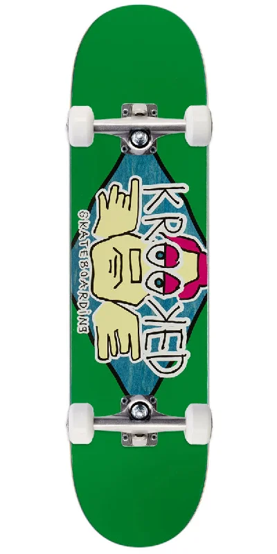 Multi-Purpose Skateboard for Street and Park-Krooked Team Arketype Skateboard Complete - Green - 8.06"