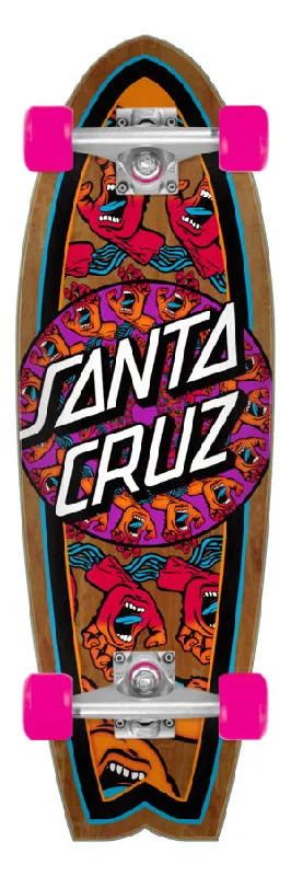 Custom Skateboard Wheels for Unique Look-Mandala Hand 8.8in x 27.7in Shark Cruiser Skateboard Santa Cruz Complete