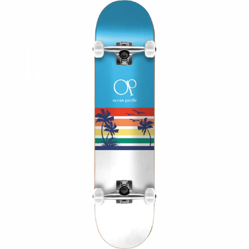 Complete Skateboard Setup for Advanced Riders-Ocean Pacific Blue/White 8.25" Complete Skateboard