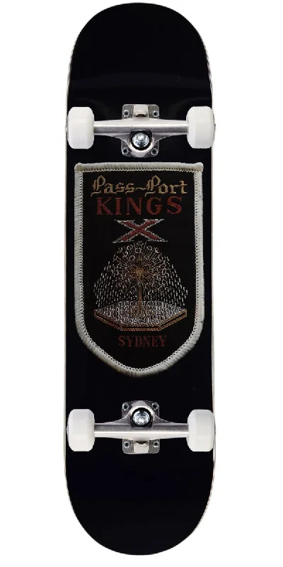 Wide Skateboard Deck for Comfort and Control-Passport Patch Skateboard Complete - Kings X - 8.25"