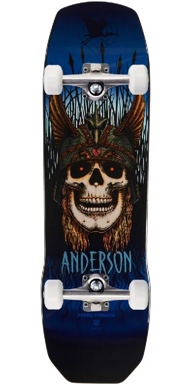 Complete Skateboard Setup for All Riders-Powell-Peralta Andy Anderson Heron Skull Skateboard Complete - Blue - 9.13"