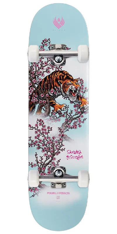 Skateboard for Young Beginners with Safety Features-Powell-Peralta Flight Sakura Yosozumi Tiger Skateboard Complete - Blue - 8.25"