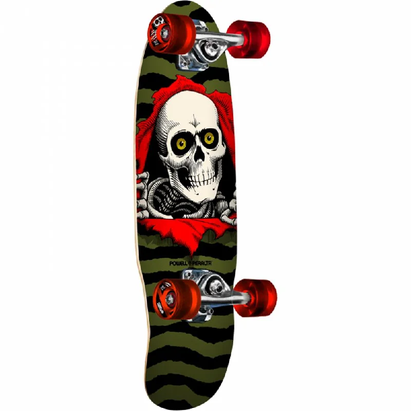 Comfortable Skateboard with Wide Deck for Stability-Powell Peralta Micro Mini Ripper 7.5" Olive Skateboard