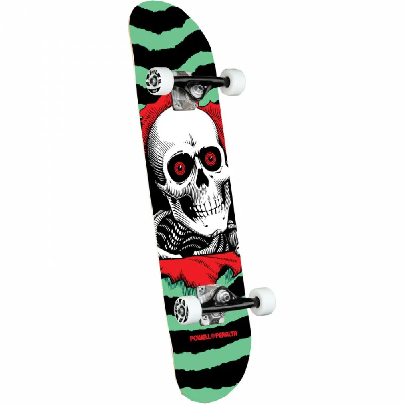 Compact Mini Skateboard for Young Riders-Powell Peralta Ripper 7.5" Black/Mint Skateboard