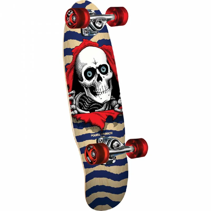 Professional Skateboard with High-Quality Wheels-Powell Peralta Ripper Micro Mini 7.5" Natural/Blue Skateboard