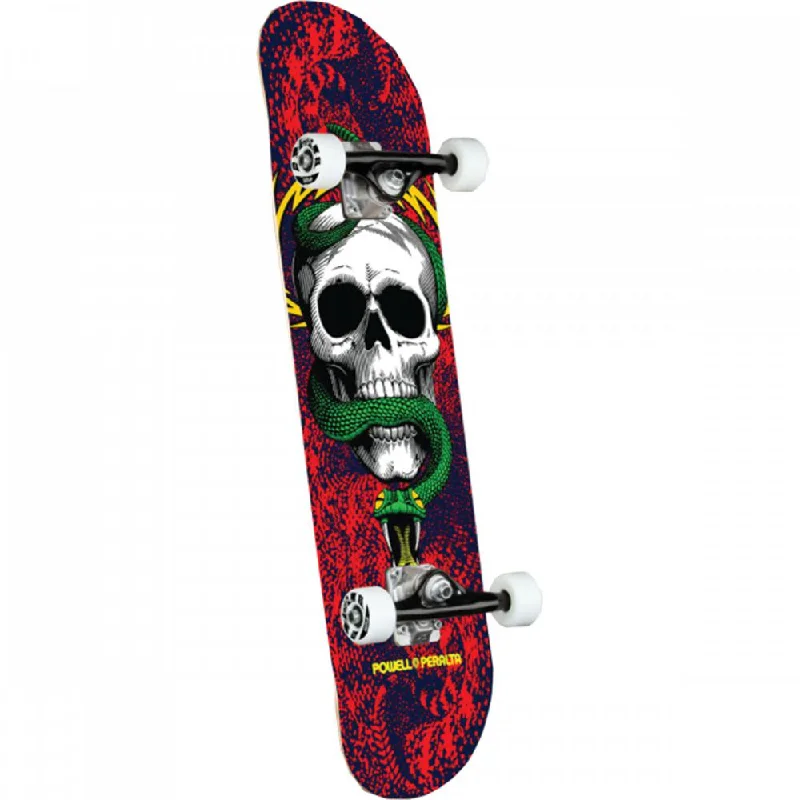 Custom Painted Skateboard for Unique Style-Powell Peralta Skull And Snake 7.75" Red/Navy Skateboard