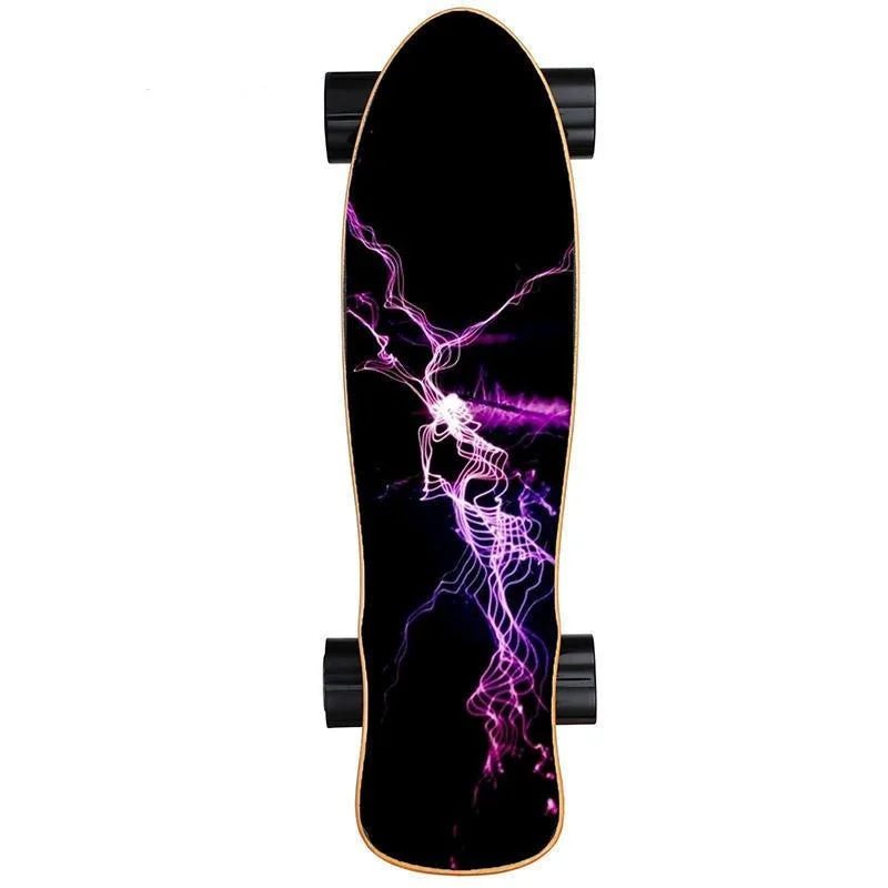 Longboard Skateboard for Comfortable Rides-Purple Lighting 7 Layers Maple 350W Electric Skateboard