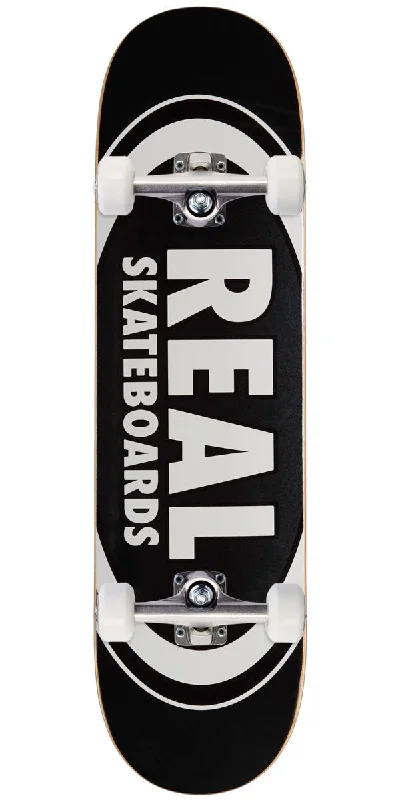 High-Quality Skateboard for Smooth Handling-Real Team Classic Oval Skateboard Complete - Black - 8.25"