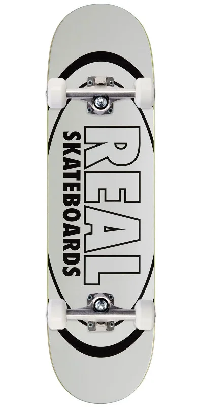 Advanced Skateboard Deck for Professional Skaters-Real Team Classic Oval Skateboard Complete - White - 8.38"