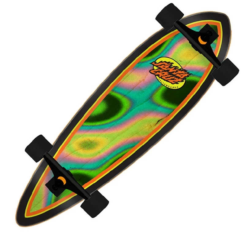 Durable Skateboard with Professional Bearings-Santa Cruz Oval Flame Lava Dot Pintail 9.2"