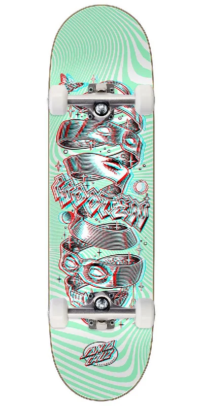 Skateboard Deck with Cool Graphics for Unique Look-Santa Cruz Wooten Unwound Anaglyph Skateboard Complete - 8.50"