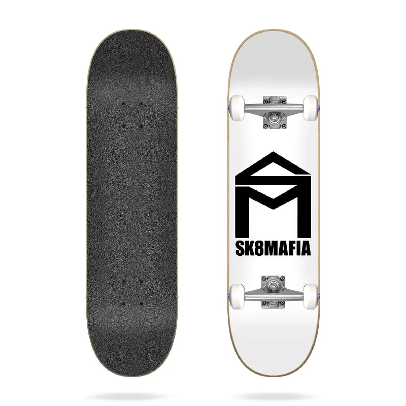 Professional Skateboard with High-Quality Wheels-Sk8mafia House Logo White 6.0″ Micro Complete