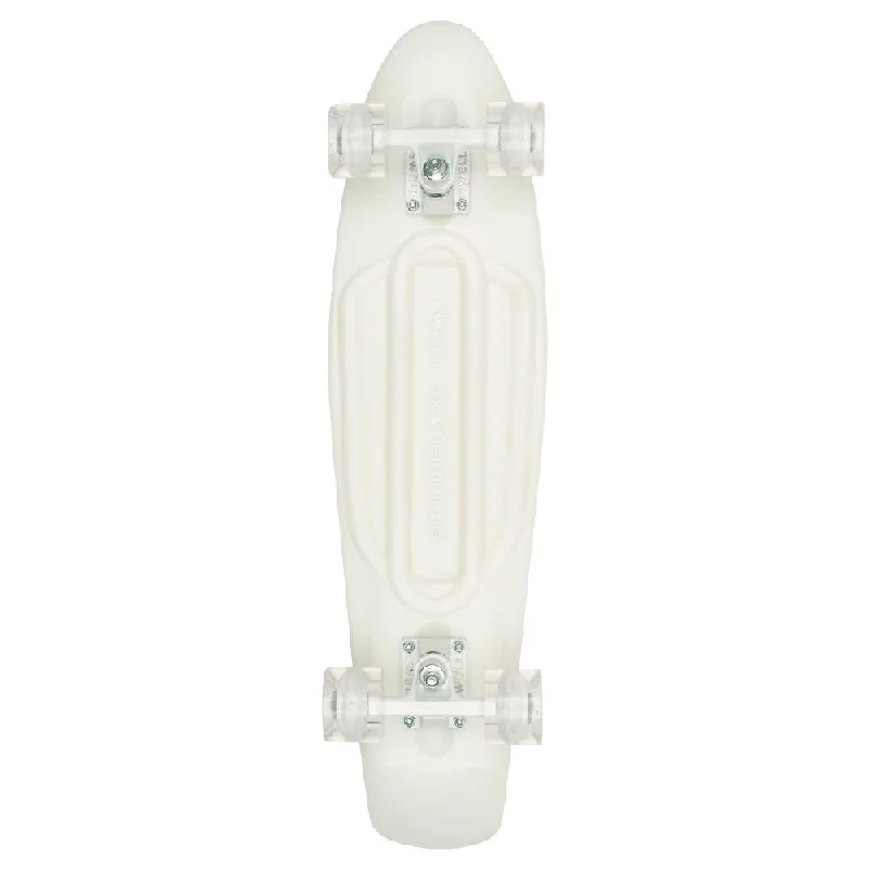 Comfortable Skateboard with Wide, Smooth Wheels-Swell White Wash Glow in the Dark 22" Mini Skateboard