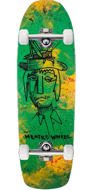 Wide Skateboard Deck for Comfort and Control-The Heated Wheel Grasshopper Guy Skateboard Complete - 9.50"