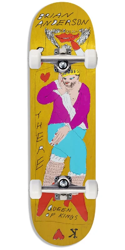 Smooth Ride Longboard for Easy Transportation-There B.A. Guest Queen of Kings Skateboard Complete - Yellow - 8.50"