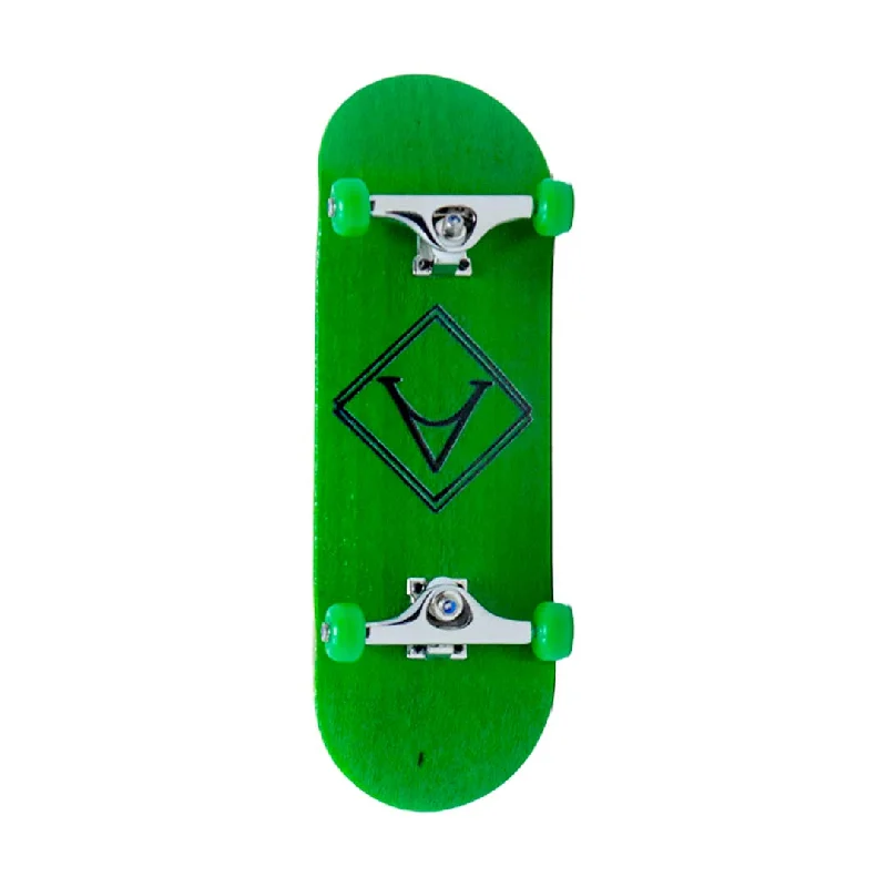 Trendy Mini Cruiser Skateboard for Kids-Victory Complete Fingerboard (Green/Silver/Green)