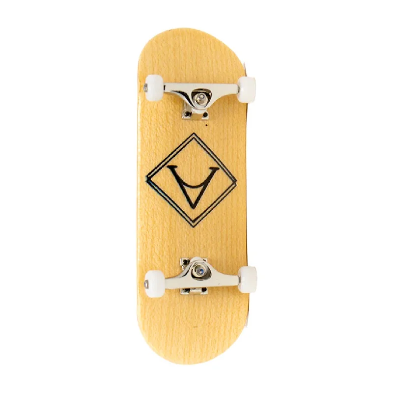 Lightweight Skateboard for Quick Turns and Tricks-Victory Complete Fingerboard (Natural/Silver/White)