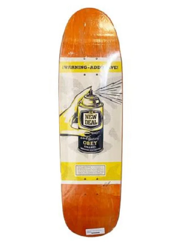 Customizable Deck Skateboard for Personalized Touch-Warning: Addictive- Orange Silkscreen Skateboard by Shepard Fairey- OBEY