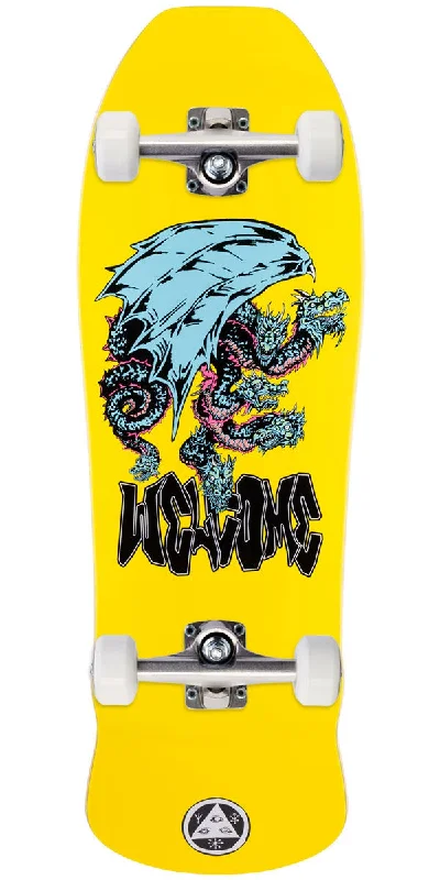 Skateboard with Soft Grip Tape for Better Traction-Welcome Dragon On A Early Grab Skateboard Complete - Neon Dipped Yellow - 10.00"