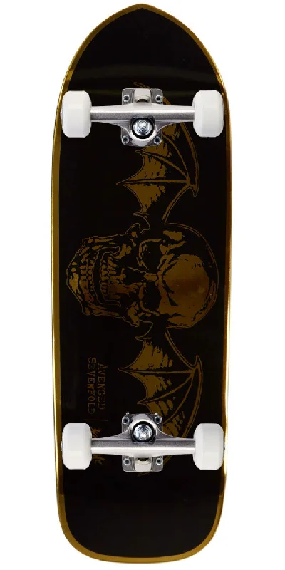 Durable Skateboard with Heavy-Duty Deck-Welcome x Avenged Sevenfold Death Bat On A Magic Bullet 2.0 Skateboard Complete - Black/Gold Foil - 10.50"