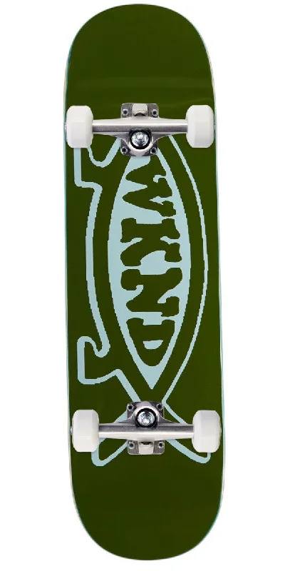 Performance Skateboard with High-Speed Bearings-WKND Evo Fish Skateboard Complete - Olive - 8.50"