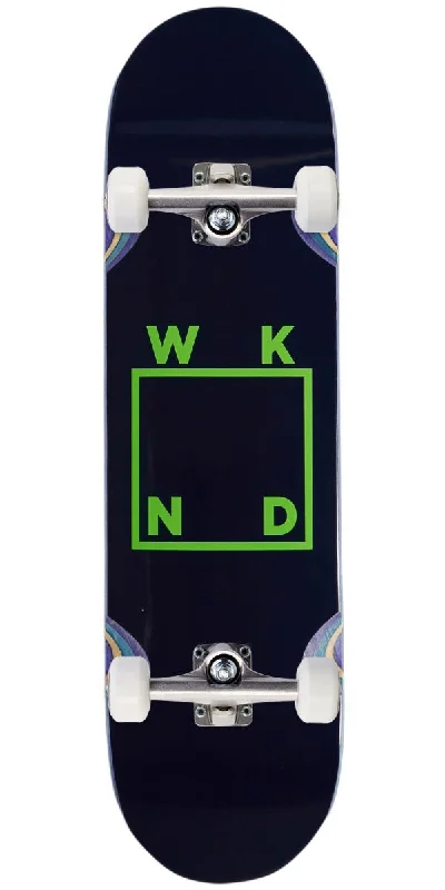 Custom Skateboard for Personalized Style-WKND Logo Wheel Wells Skateboard Complete - Navy/Green - 8.25""