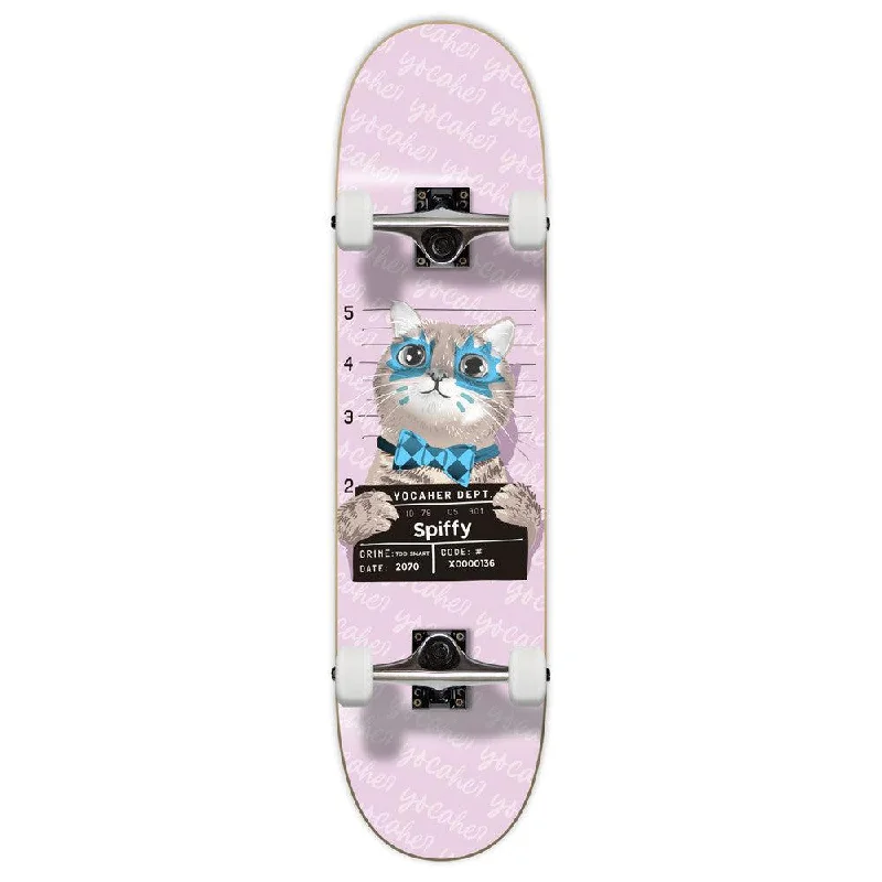 Skateboard with Soft Grip Tape for Better Traction-Yocaher Rockstar Kitty Cat - Pink Spiffy 7.75" Skateboard